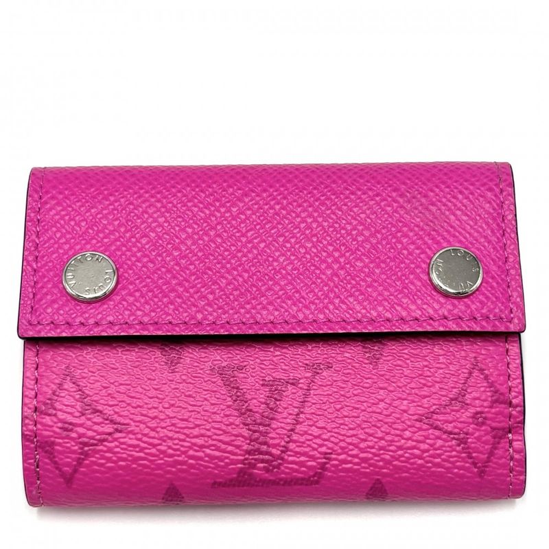 Louis Vuitton Trifold Wallet Men Taiga Llama Dis Cabas Lee Compact Wallet Mini