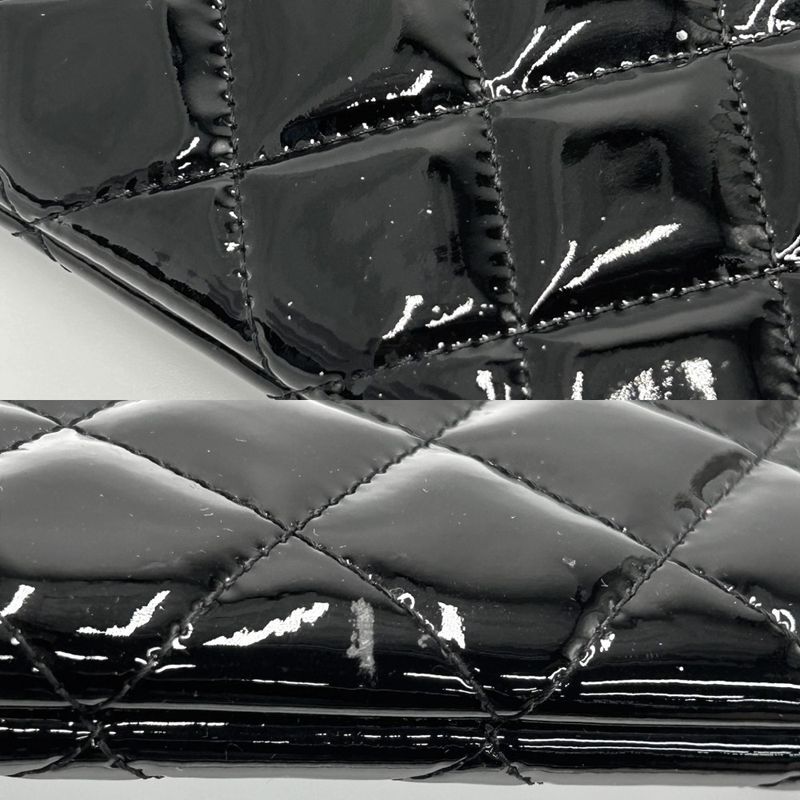 Chanel Clutch Bag Women Second Bag Matelasse A4 Bag Chanel Enamel Black Silver