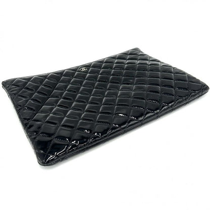 Chanel Clutch Bag Women Second Bag Matelasse A4 Bag Chanel Enamel Black Silver