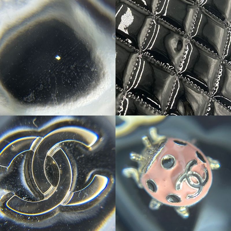 Chanel Clutch Bag Women Second Bag Matelasse A4 Bag Chanel Enamel Black Silver