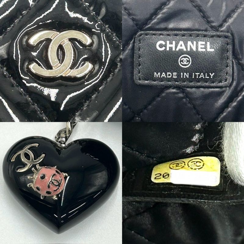 Chanel Clutch Bag Women Second Bag Matelasse A4 Bag Chanel Enamel Black Silver