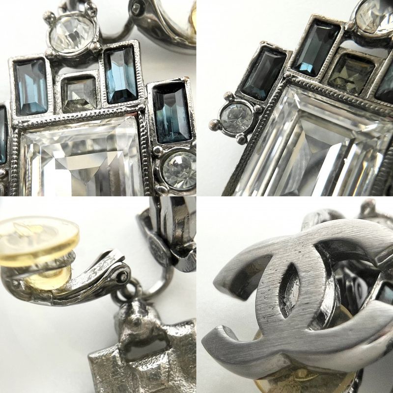 Chanel Earring Ladies Coco Mark Coco Swing Accessories Chanel Rhinestone 05P