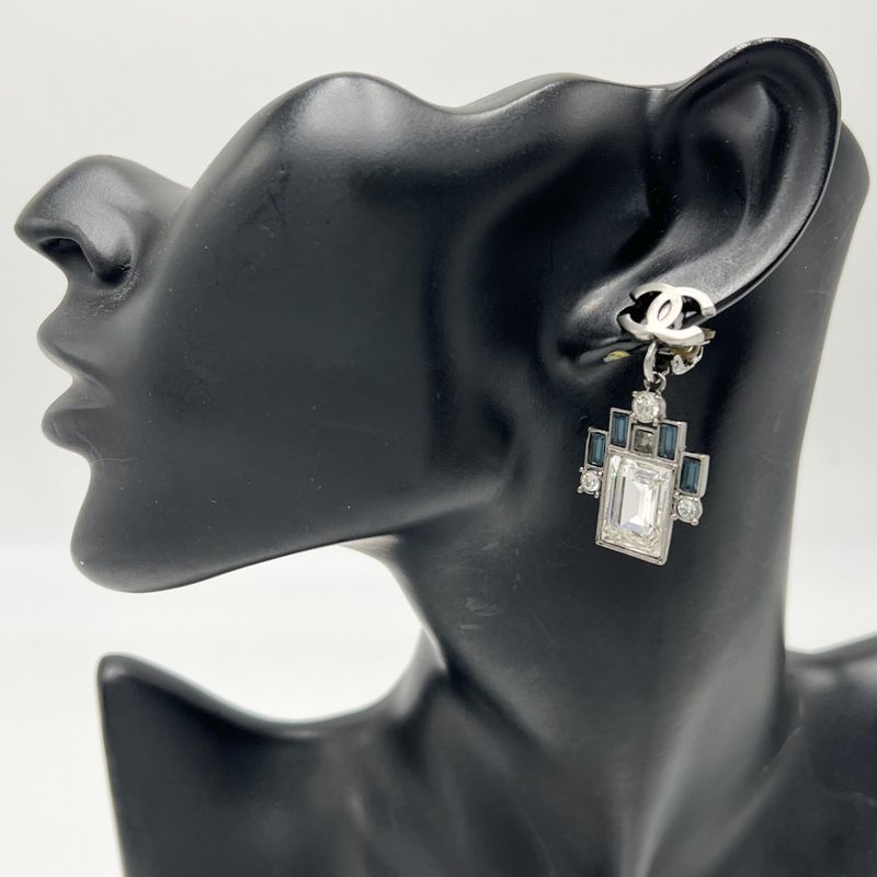 Chanel Earring Ladies Coco Mark Coco Swing Accessories Chanel Rhinestone 05P