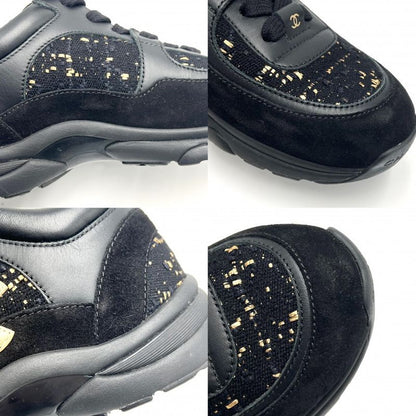 Chanel Sneakers Women's Low Cut Sneakers Coco Mark Tweed Size 35 Fashion Item