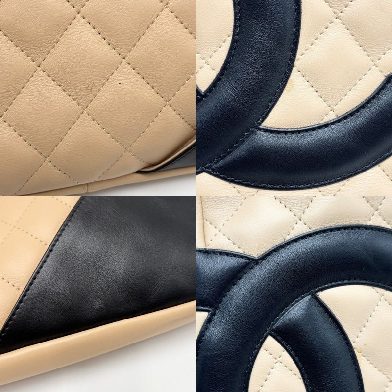 Chanel Shoulder Bag Women's Cambon Line Large Pochette Coco Mark Shoulder Coco