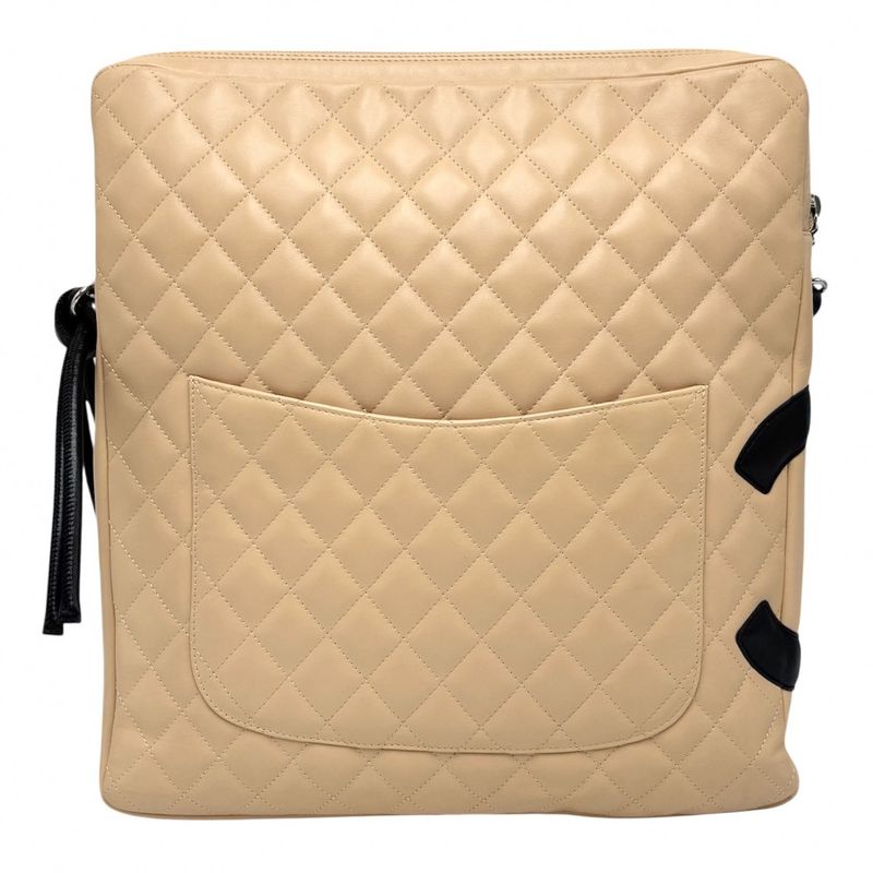 Chanel Shoulder Bag Women's Cambon Line Large Pochette Coco Mark Shoulder Coco