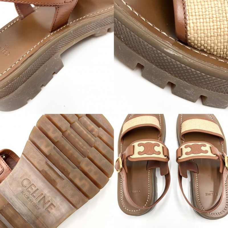 Celine Sandals Women's Triomphe Cles A Shoes Size 38 Approx 24.5cm (9.65in)