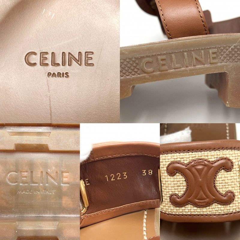 Celine Sandals Women's Triomphe Cles A Shoes Size 38 Approx 24.5cm (9.65in)