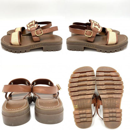 Celine Sandals Women's Triomphe Cles A Shoes Size 38 Approx 24.5cm (9.65in)