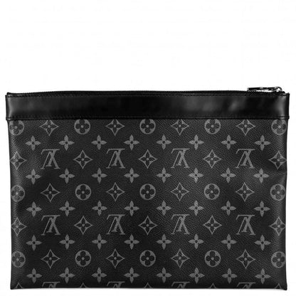 Louis Vuitton Clutch Bag Men's Monogram Eclipse Pochette Dis Cabas Lee Second