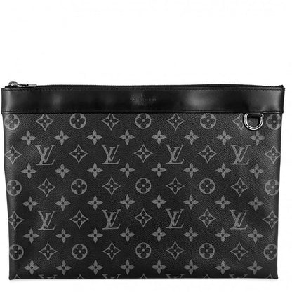 Louis Vuitton Clutch Bag Men's Monogram Eclipse Pochette Dis Cabas Lee Second