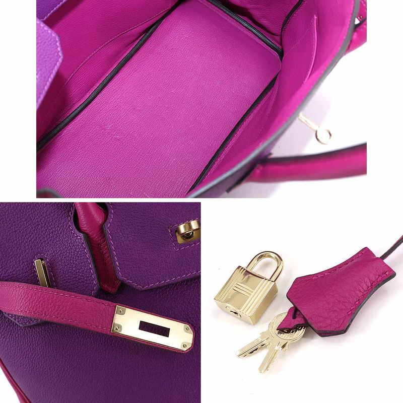 Exhibit Hermes Birkin 30 Personal SPO Hand Bag Togo Anemone Rose Purple C