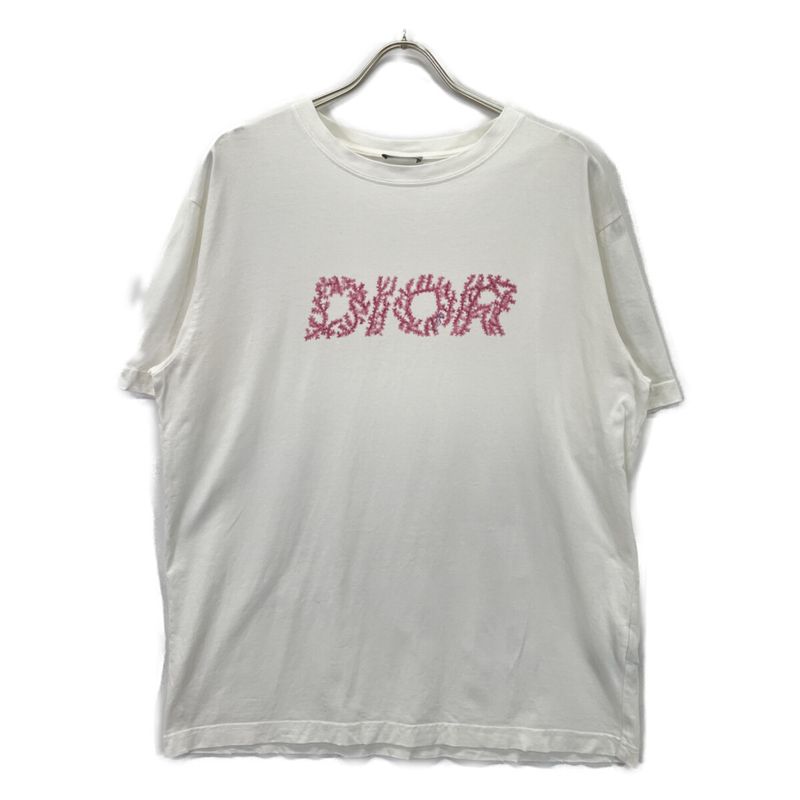 DIOR White And Pink Logo Short Sleeve T-shirt 24ss L