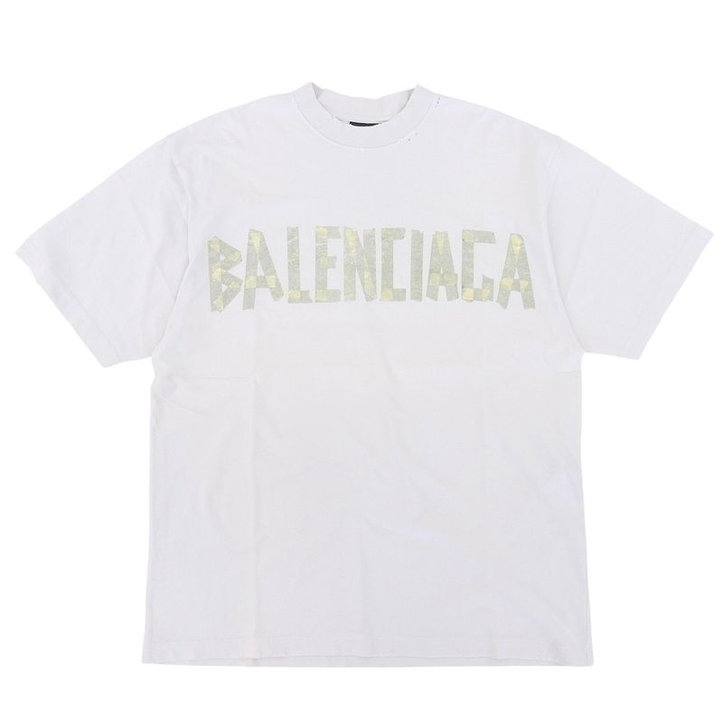 Balenciaga Beautiful Tape Type T-shirt Top Men's White S 739784 23SS S