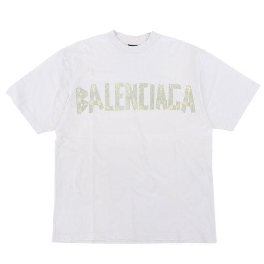 Balenciaga Beautiful Tape Type T-shirt Top Men's White S 739784 23SS S