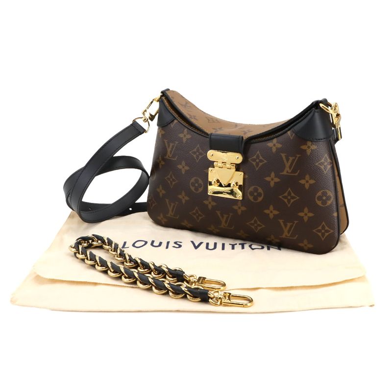 Louis Vuitton Monogram Reverse LV Twinny Shoulder Bag Brown M46659 RFID LV
