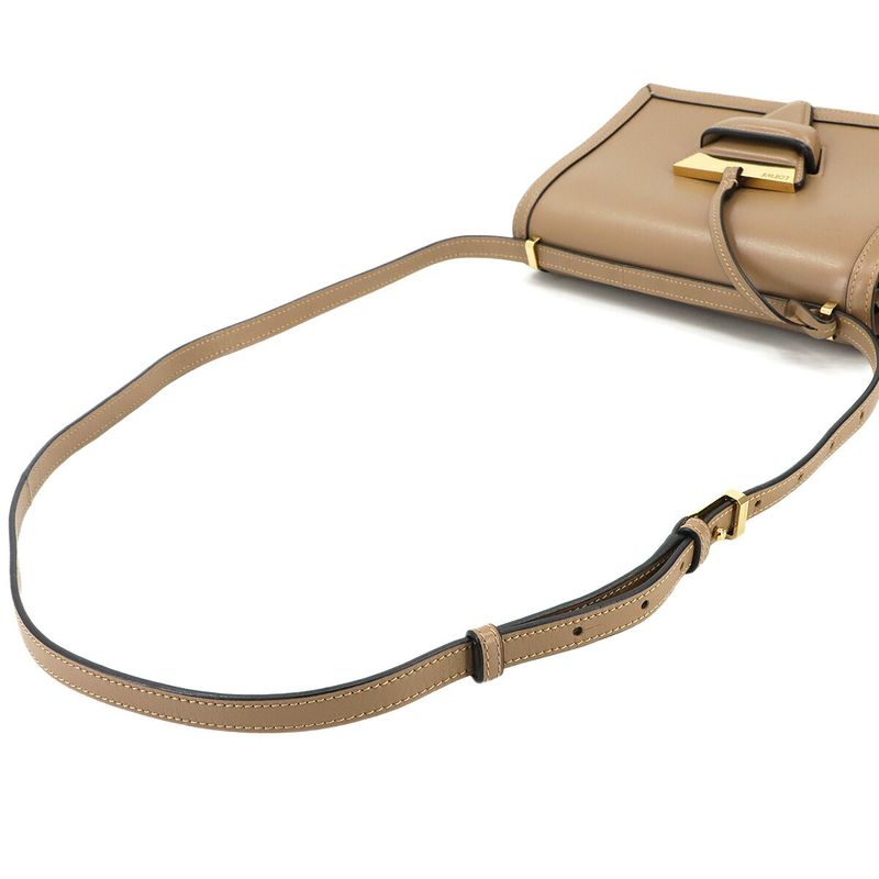 Loewe Barcelona Shoulder Bag Leather Brown Gold Hardware Barcelona Bag 90299245