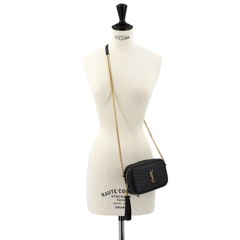 Saint Laurent Lou Mini Bag Chain Shoulder Bag Leather Black 618057 Lou Mini Bag