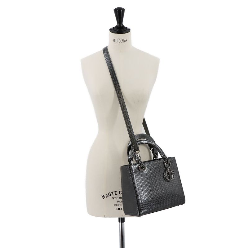 Christian Dior Chiristian Dior Microcanage Lady Dior Medium 2way Hand Bag