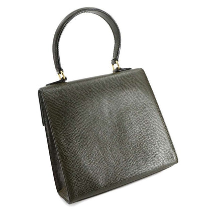 Celine Gancini 2way Hand Shoulder Bag Leather Khaki Gold Hardware Vintage