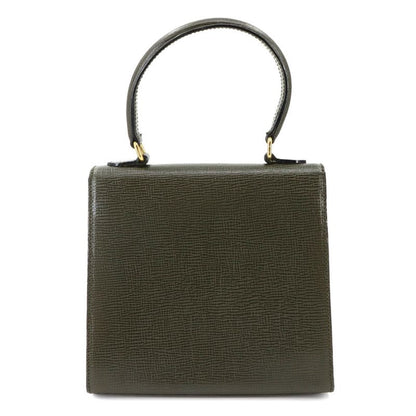 Celine Gancini 2way Hand Shoulder Bag Leather Khaki Gold Hardware Vintage