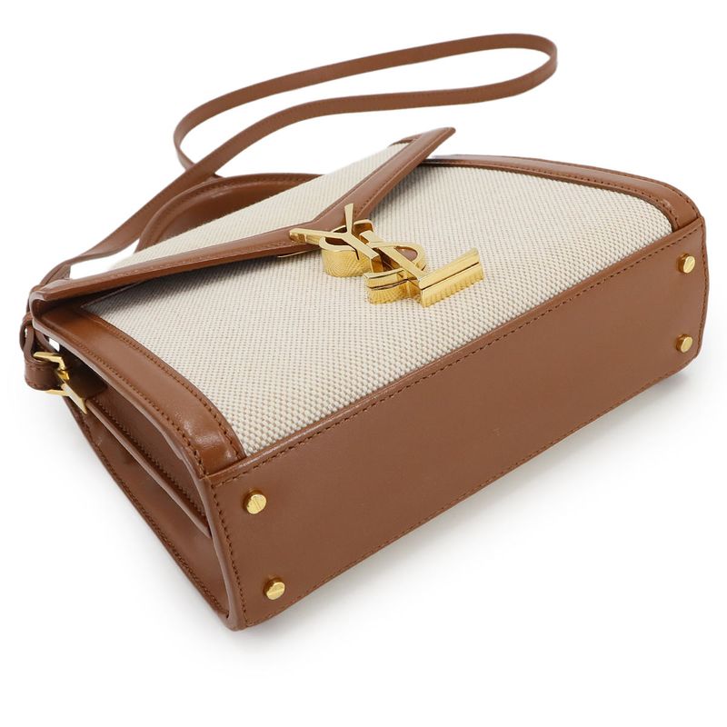 Saint Laurent Cassandra Top Handle Mini 2way Hand Shoulder Bag Canvas Leather