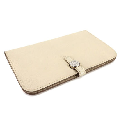 Hermes Dogon GM Folding Long Wallet Togo Cles X Engraved Silver Hardware Dogon