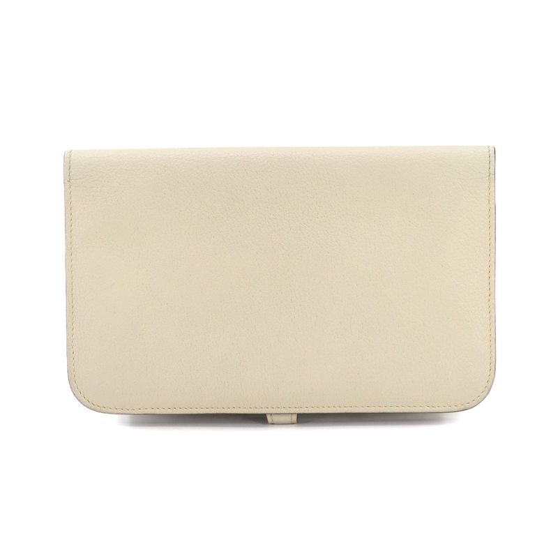 Hermes Dogon GM Folding Long Wallet Togo Cles X Engraved Silver Hardware Dogon