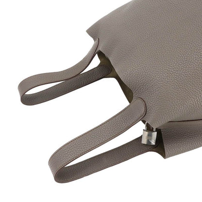 Hermes Picotin Lock MM Hand Bag Taurillon Cles Mance Etang ?P Engraved Silver