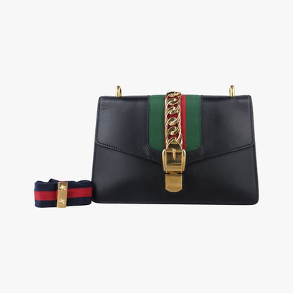 Gucci Sylvie Black X Green X Red Leather 421882 C020002433