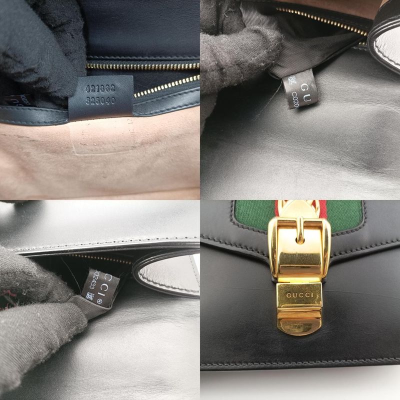 Gucci Sylvie Black X Green X Red Leather 421882 C020002433