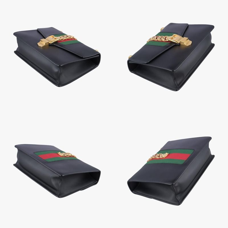 Gucci Sylvie Black X Green X Red Leather 421882 C020002433