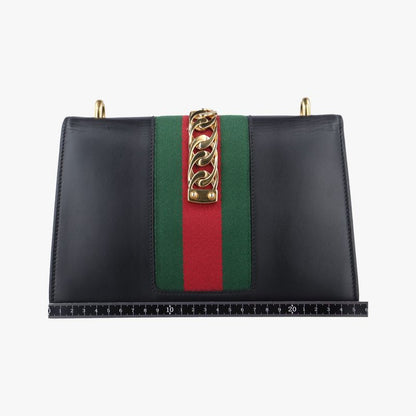 Gucci Sylvie Black X Green X Red Leather 421882 C020002433