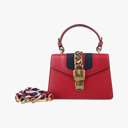 Gucci Sylvie Red And Navy Leather 470270 B022343184