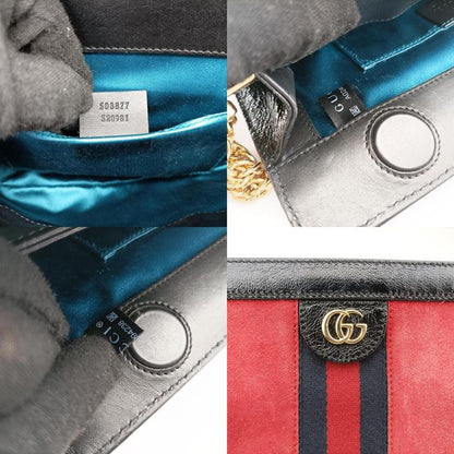 Gucci Ophidia Red And Black Suede And Leather 503877 A024094238