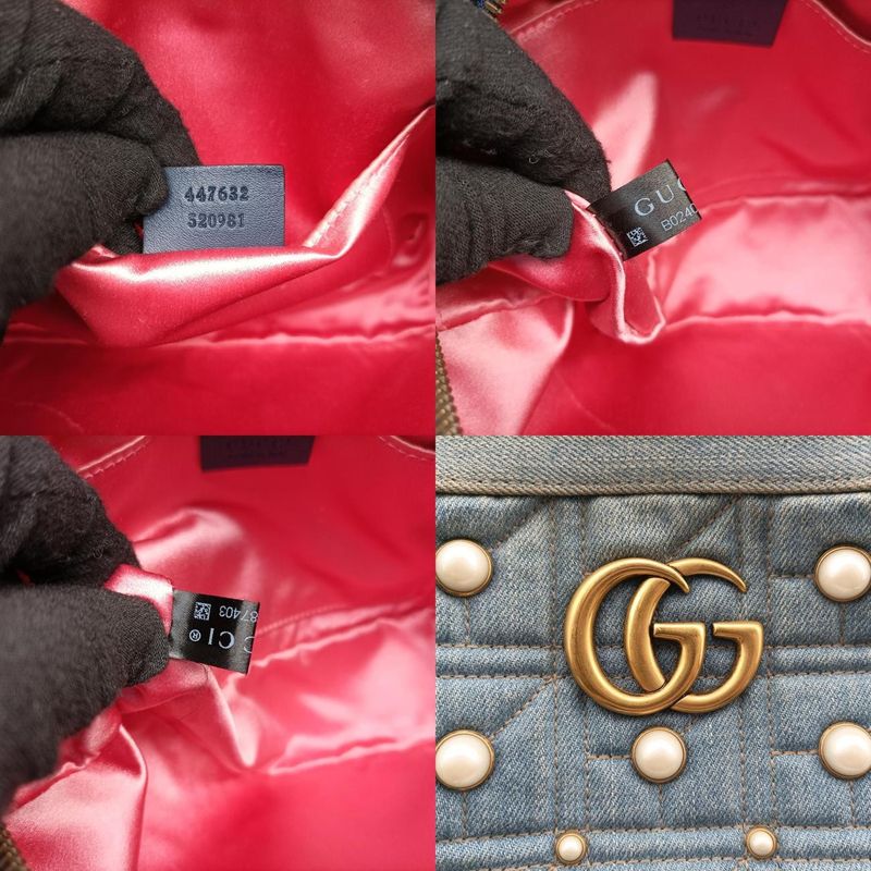 Guccigg Marmont Blue Denim And Leather 447632 B024087403