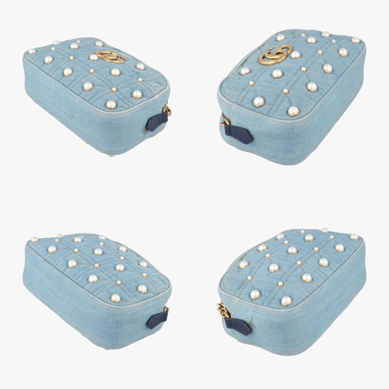 Guccigg Marmont Blue Denim And Leather 447632 B024087403