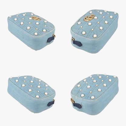 Guccigg Marmont Blue Denim And Leather 447632 B024087403