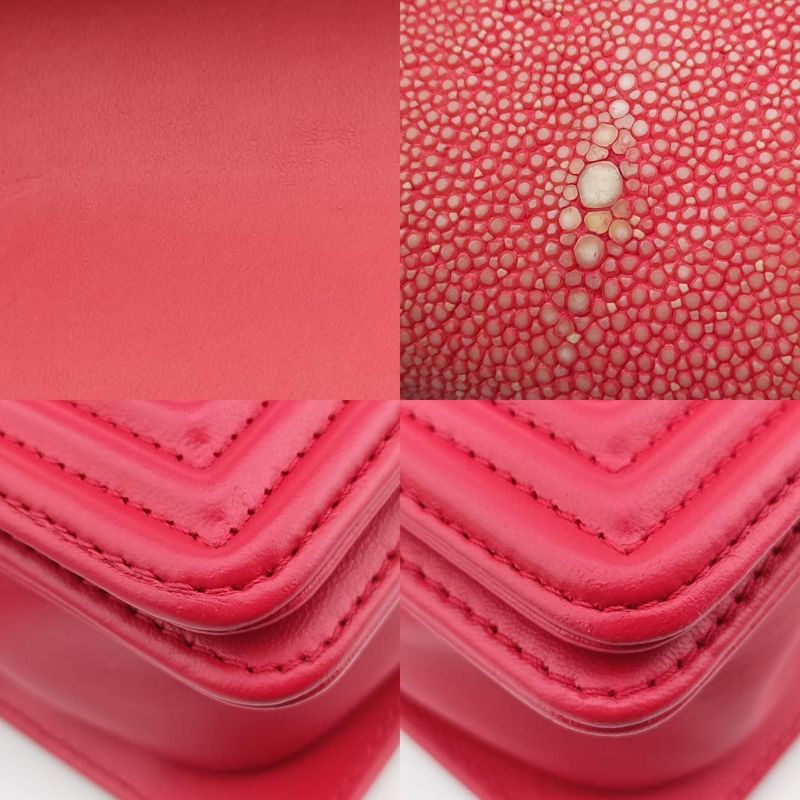 Chanel Boy Chanel Red Lamb Skin And Galuchat A6623021026517