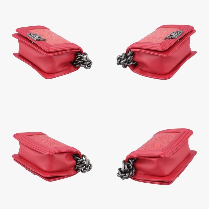 Chanel Boy Chanel Red Lamb Skin And Galuchat A6623021026517