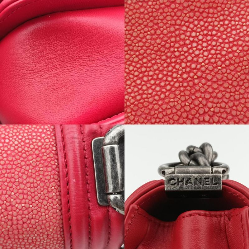 Chanel Boy Chanel Red Lamb Skin And Galuchat A6623021026517