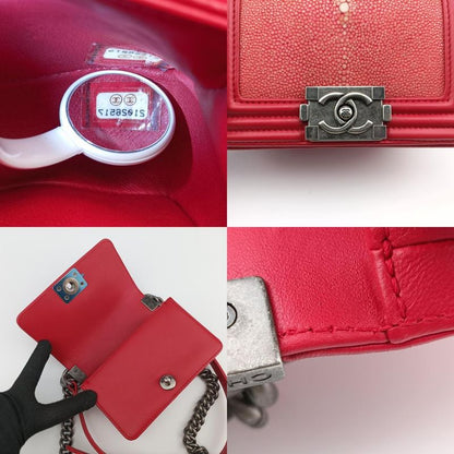 Chanel Boy Chanel Red Lamb Skin And Galuchat A6623021026517