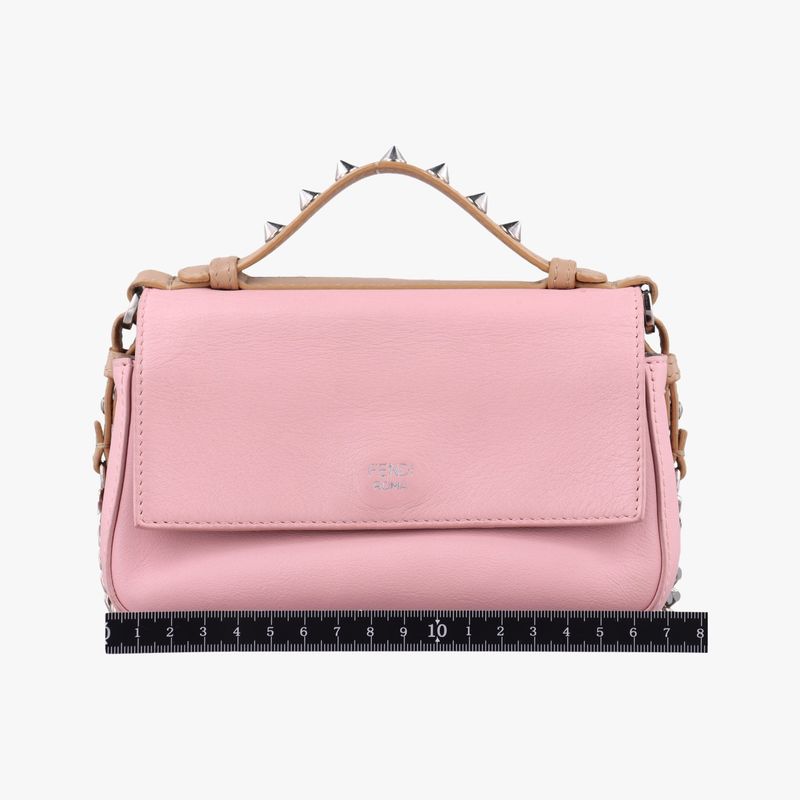 Fendi Micro Monster Double Baguette Beige Leather 8m0371 8m0371-sl-2-178-10429