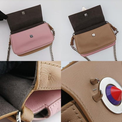 Fendi Micro Monster Double Baguette Beige Leather 8m0371 8m0371-sl-2-178-10429