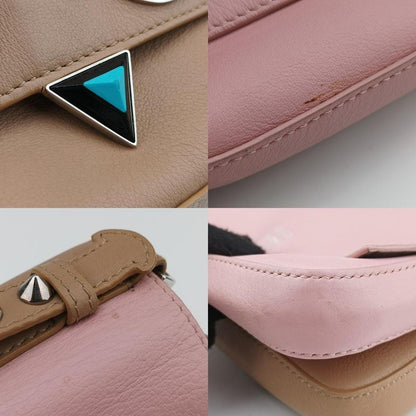 Fendi Micro Monster Double Baguette Beige Leather 8m0371 8m0371-sl-2-178-10429