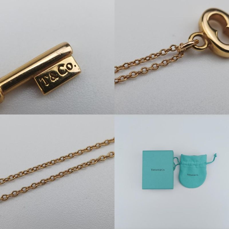 Tiffany Oval Key Pendant Gold Au750