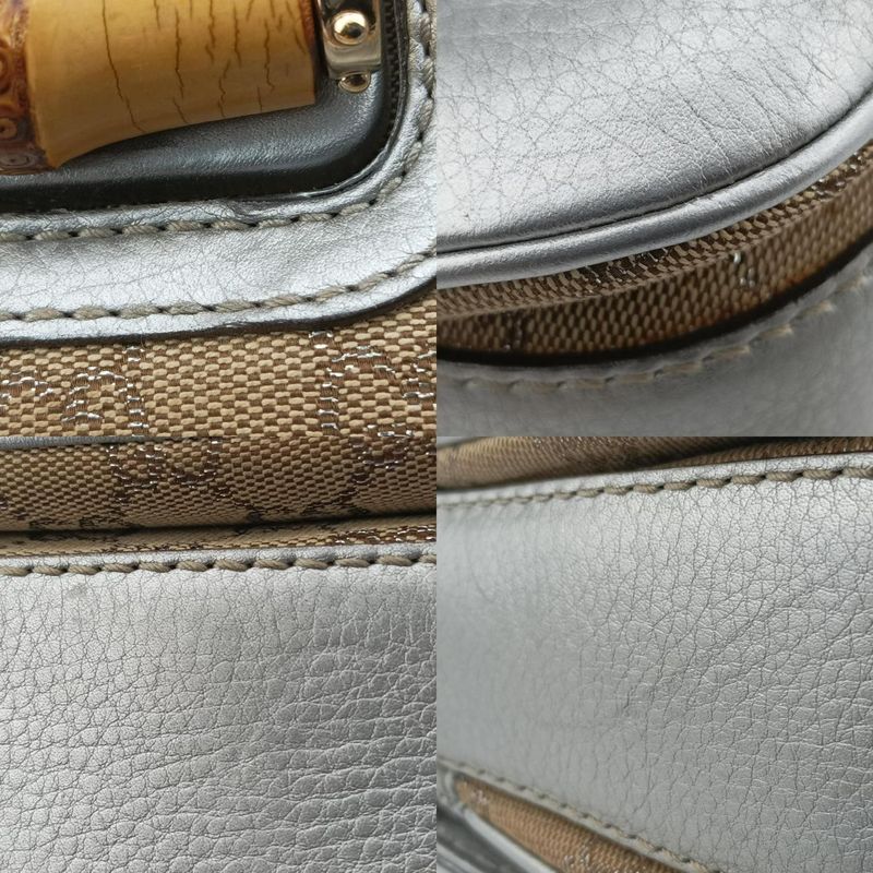 Gucci New Bamboo Beige And Silver Canvas And Leather 254884 G8022996
