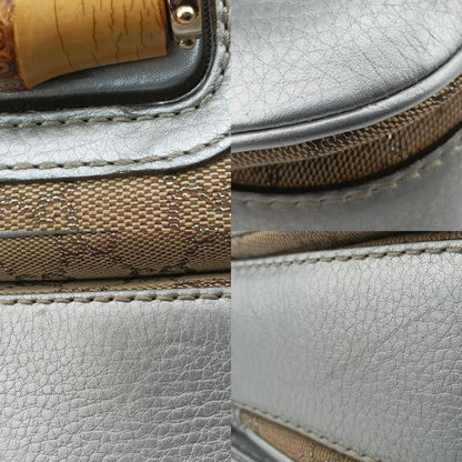 Gucci New Bamboo Beige And Silver Canvas And Leather 254884 G8022996