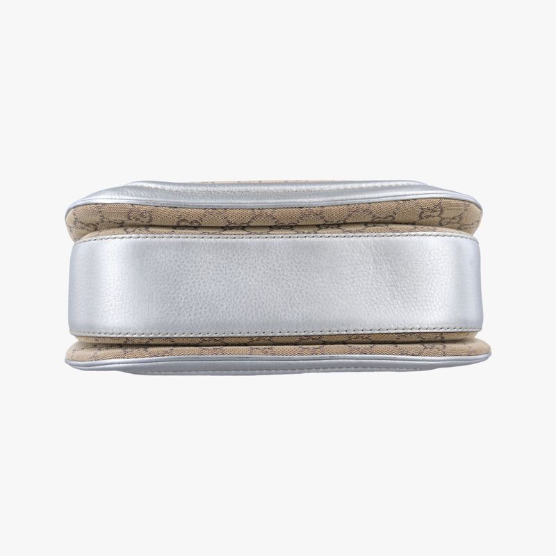 Gucci New Bamboo Beige And Silver Canvas And Leather 254884 G8022996