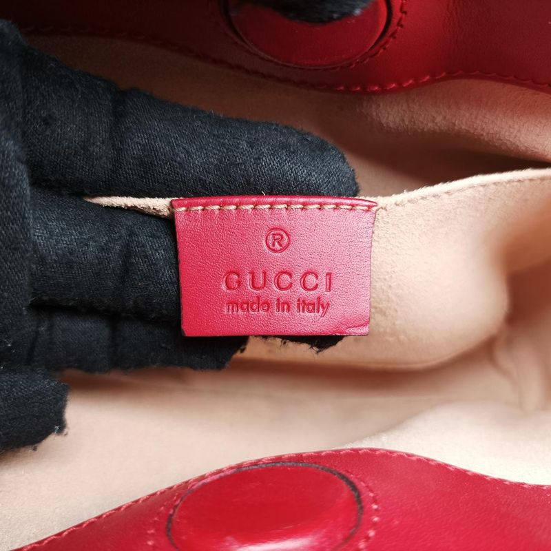Gucci Bamboo Nim Fair Red Leather 470271 G021540433